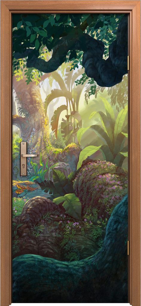 Türposter 80x200 cm Türaufkleber Türtapete Türfolie Klebefolie Malarei Fantasie im Wald