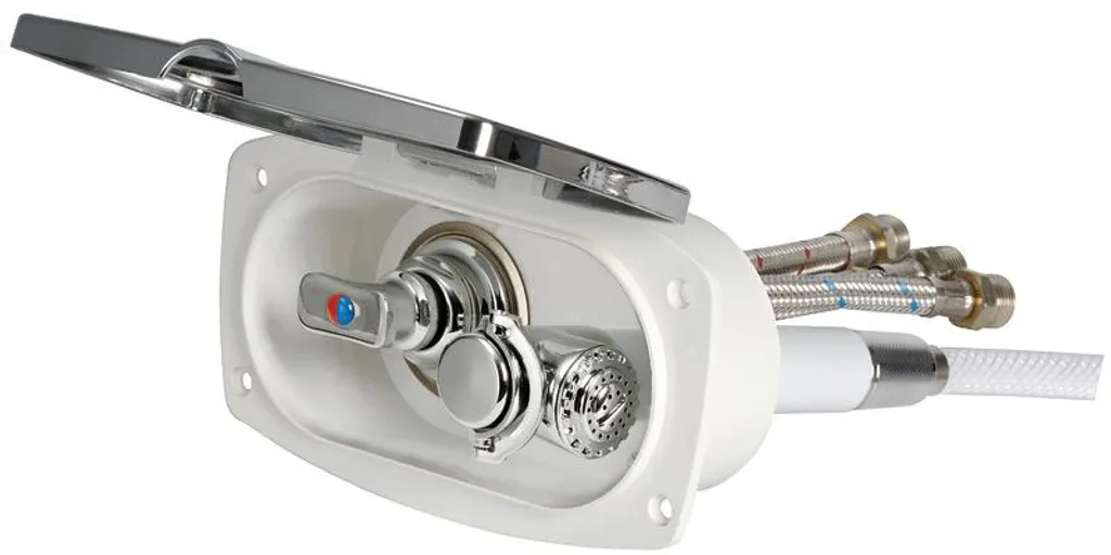Boîte de Douche Chromée New Edge et Tuyau Long de 4m Haute Résistance