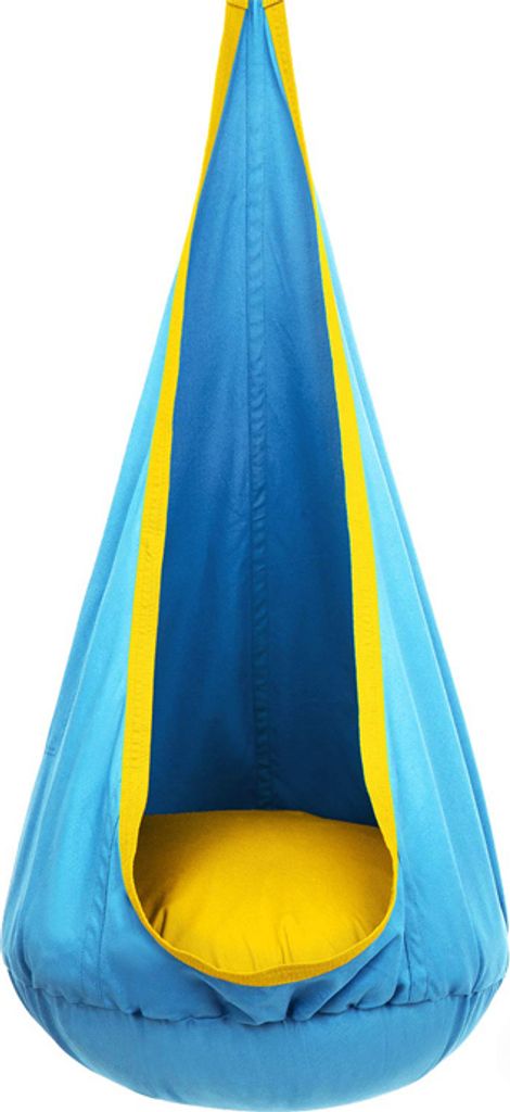 Kinderhängematte 100% Therapie-Kinderschaukelsitz mit Tasche, 360 ° drehbarer Deckenhaken, Himmelblau & Zitronengelb