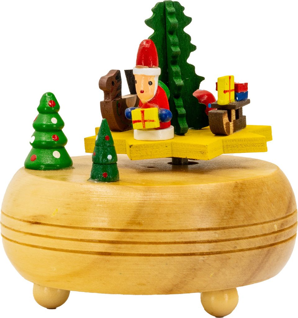 Kaladia Musikspieluhr Weihnachtsmann - Maße ca. 9 x 9 x 10 cm - für eine wundervolle Stimmung zur Winterlichen Zeit - 64011-10