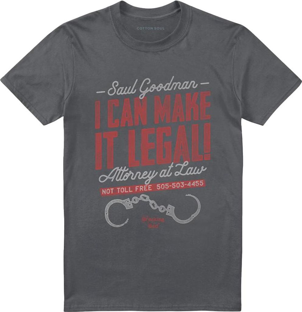 Breaking Bad - "I Can Make It Legal!" T-Shirt für Herren/Damen Uni TV20859 (4XL) (Holzkohle)