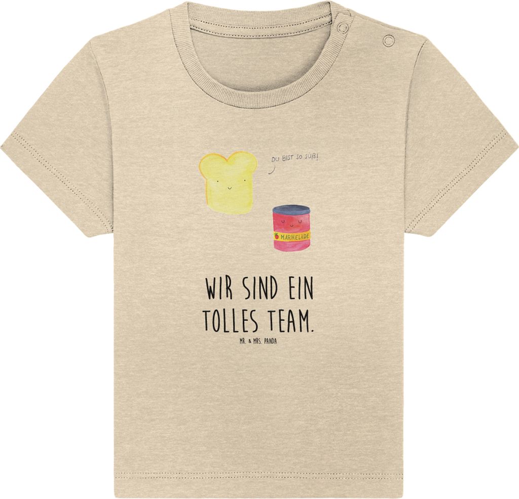 Mr. & Mrs. Panda T-Shirt Toast Marmelade 0. - 6. Monat - Natural Raw - Geschenk, Baby Top, Toastbrot, Dreamteam, Babyshirt, Organic Shirt, Lustige ...