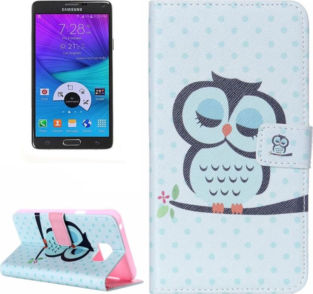 Handyhülle Tasche für Handy Samsung Galaxy Note 5 Dicke Eule auf Ast