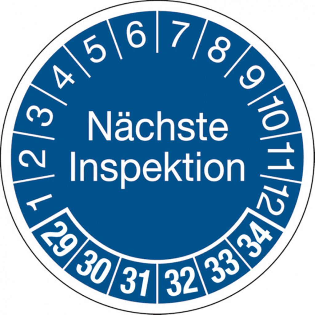 Dreifke Prüfplakette Nächste Inspektion ab 29 blau/weiß - 30 mm Folie selbst...