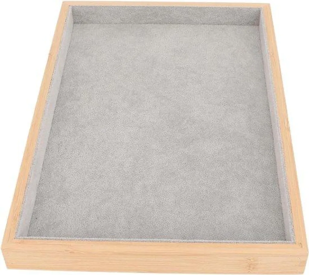 Range-bijoux en bois gris clair d'allure élégante - Réf G302