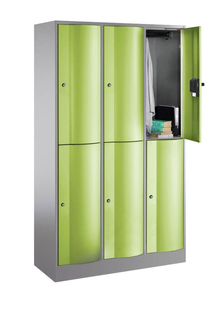 CP Schließfachschrank S 5000 Resisto vulkangrau, viridingrün 8270-372, 6 Schließfächer 115,0 x 54,0 x 195,0 cm