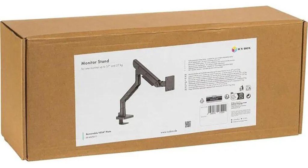 Monitorständer IcyBox 1 Monitor bis zu 57"/27kg Tischmontage