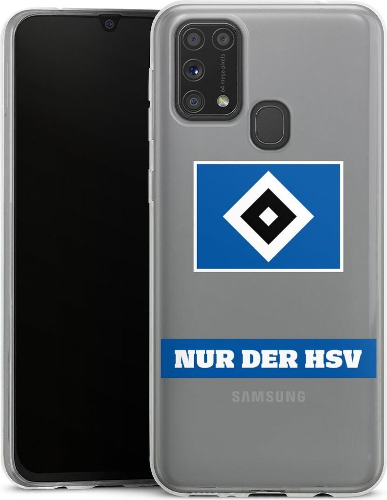 DeinDesign Slim Hülle für Samsung Galaxy M31 Silikon Case Ultra Dünn Handyhülle HSV Hamburger SV Statement