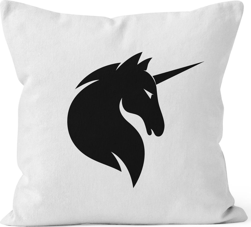 Kissenbezug Einhorn Unicorn Kissen-Hülle Deko-Kissen 40x40 Baumwolle MoonWorks weiß unisize