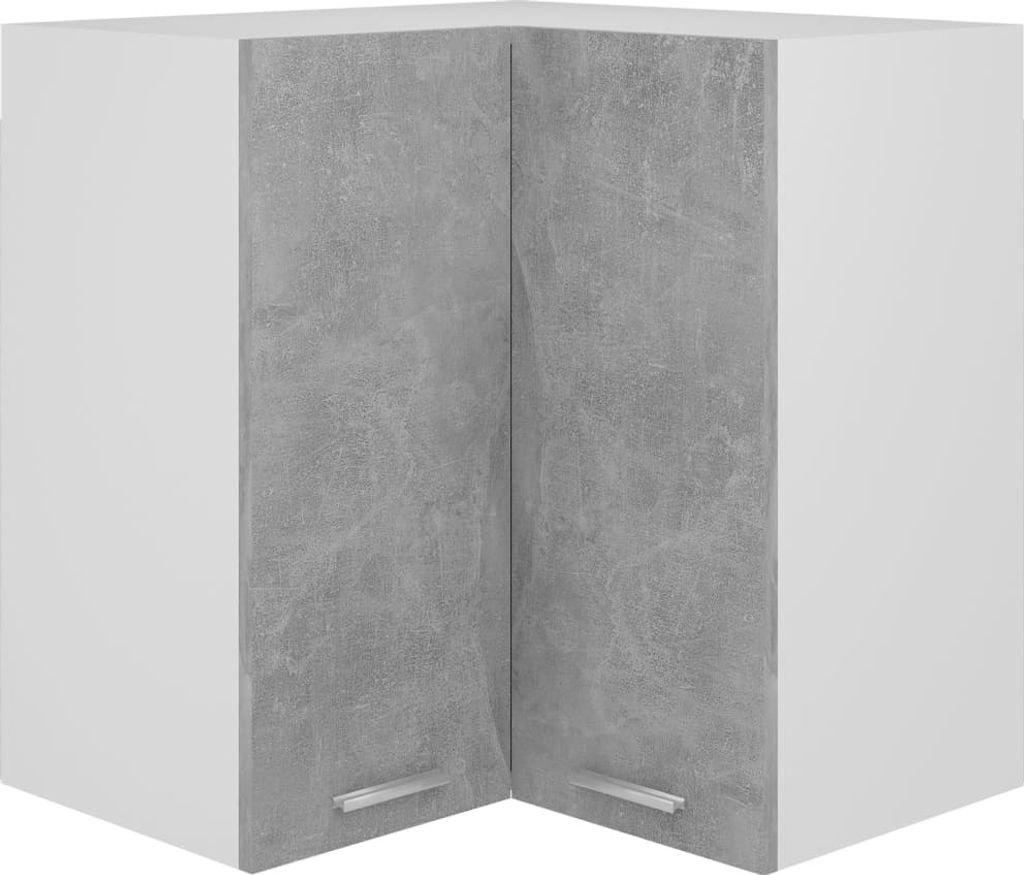 Eckhängeschrank Lyon Betongrau 57x57x60 cm Holzwerkstoff