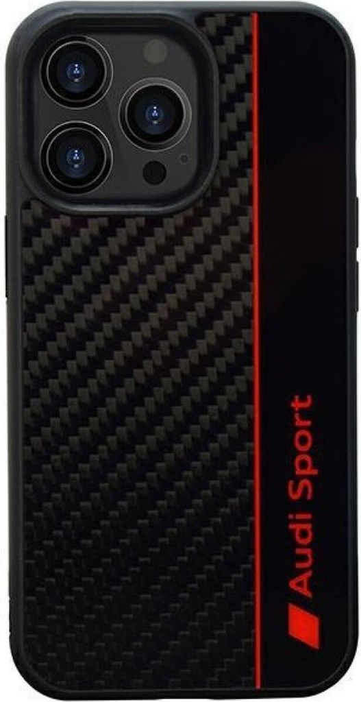 Audi Carbon Fiber Stripe iPhone 13 Pro / 13 6,1 schwarz/schwarz Hardcase AUS-TPUPCIP13P-R8/D1-BK Handyhülle
