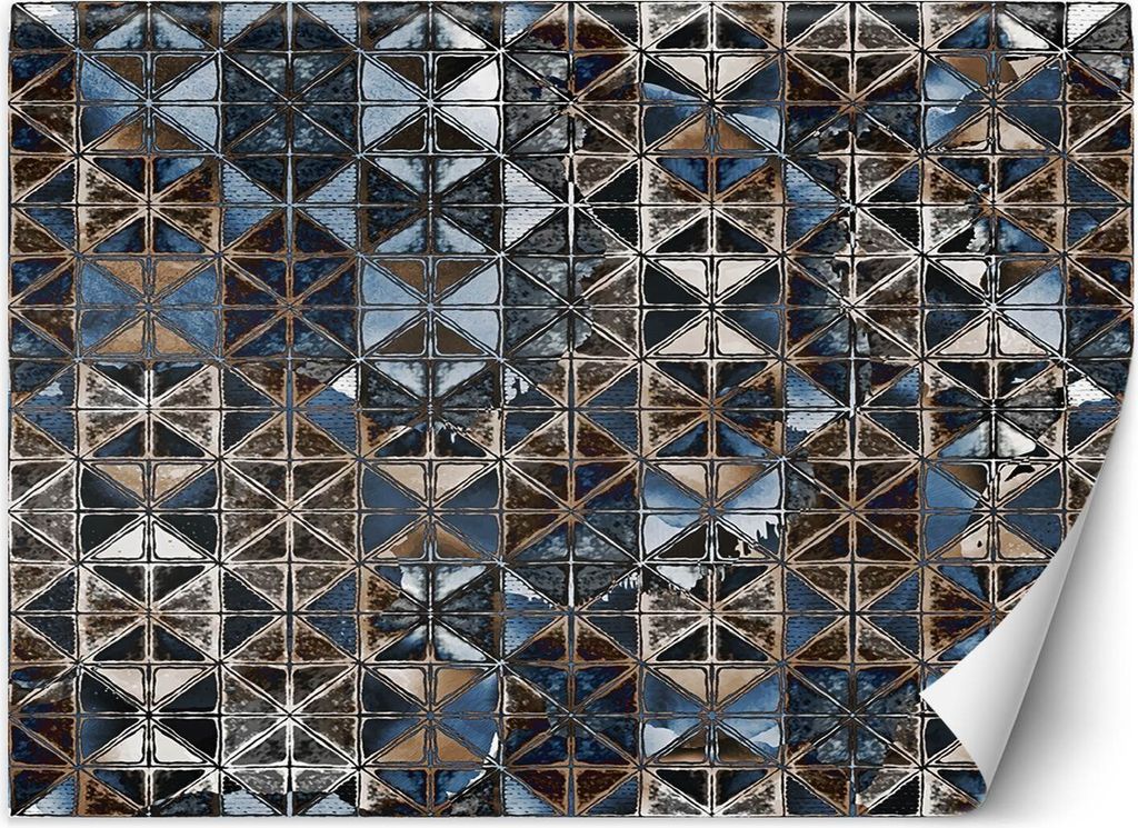 Vlies fototapete Blaues Glasfliesenmosaik 254x184 cm Feeby Blau inkl. Kleber einfache Montage