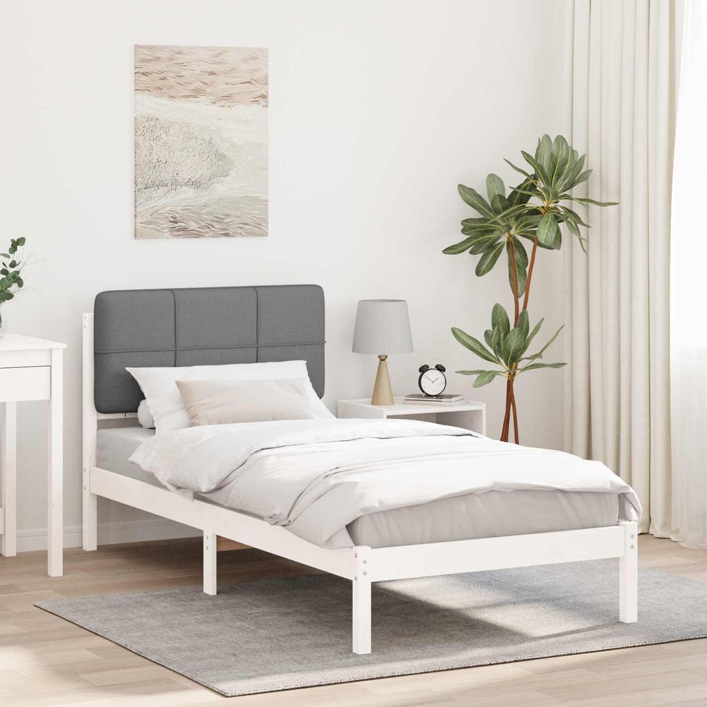 Maison Exclusive - Bettgestell mit gepolstertem Kopfteil Hellgrau 80 x 200 cm
