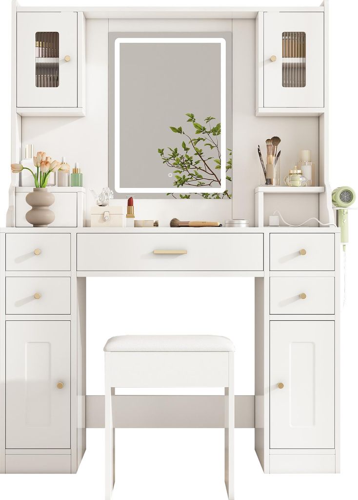 OKWISH Coiffeuse - Table de Maquillage avec 6 Tiroirs, 4 Image du produit 
