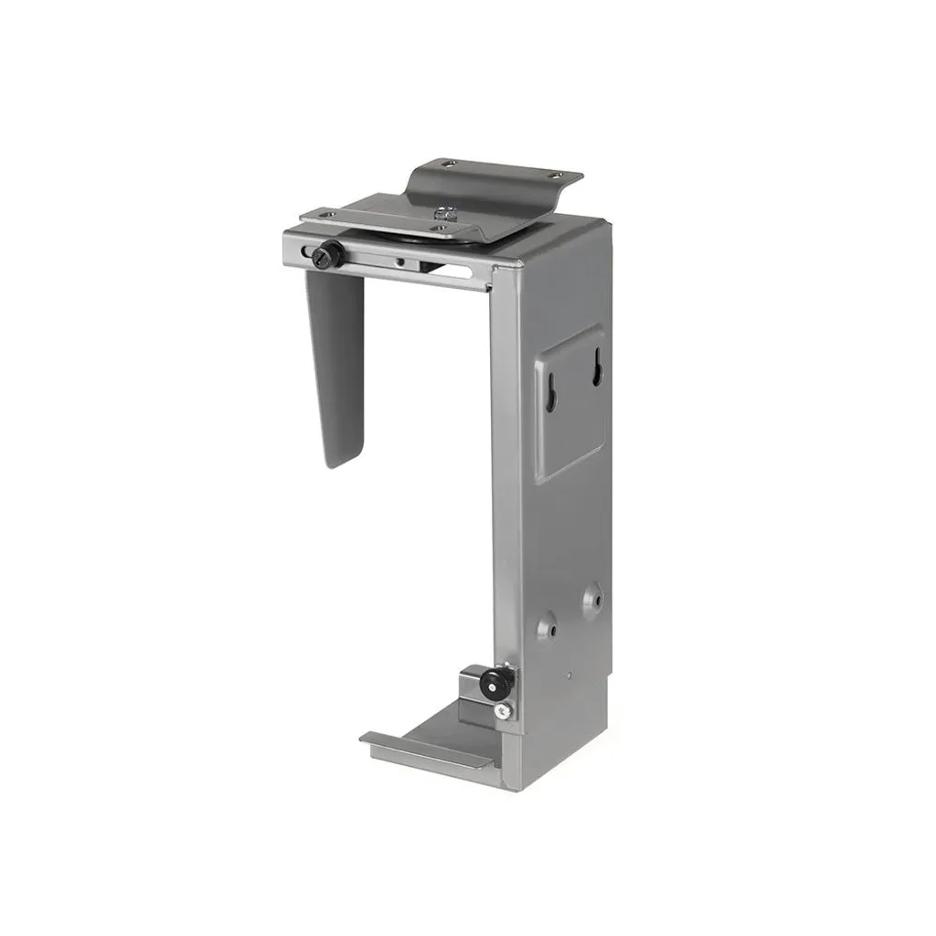Support de PC réglable argenté avec fixation sous bureau - Robuste 25kg - 7