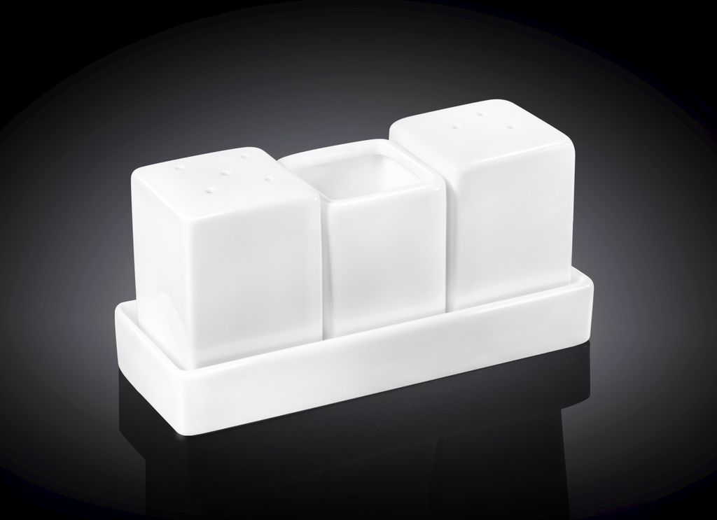 Set de salière et poivrière Wilmax en porcelaine blanche Image du produit 