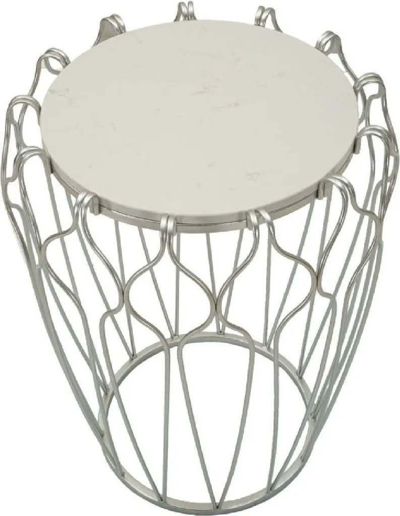 Table d'appoint stable argentée Hook pour optimiser vos petits espaces - 3