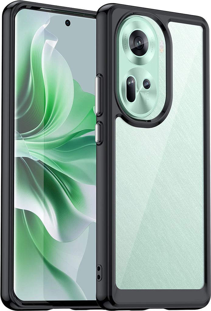 Schutzhülle für Oppo Reno11 Klar Rückseite Stoßfeste TPU Silikon Bumper Hülle Schwarz