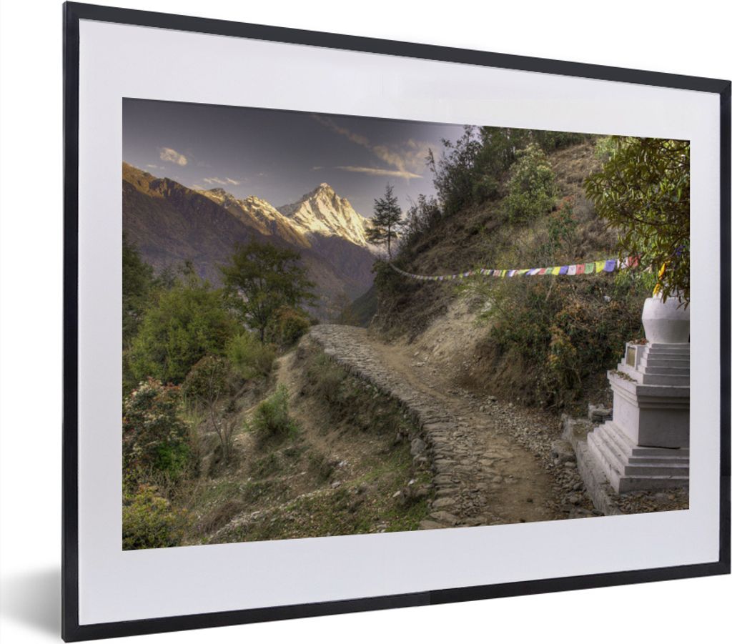 MuchoWow MuchoWow Gerahmtes Poster Sonnenaufgang am Mount Everest in Nepal 40x30 cm - Poster mit zchwarzem Bilderrahmen - Bilderrahmen - Poster...