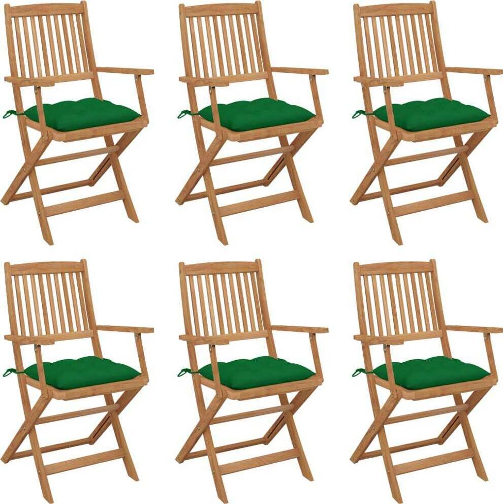 Maison Exclusive - Klappbare Gartenstühle 6 Stk. mit Kissen Massivholz Akazie