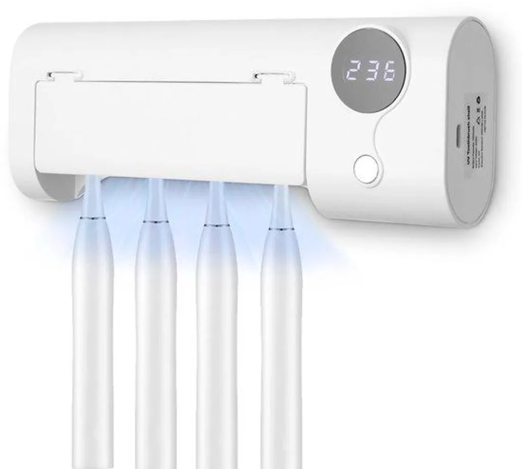 Support mural brosse à dents électrique UV rechargeable USB blanc
