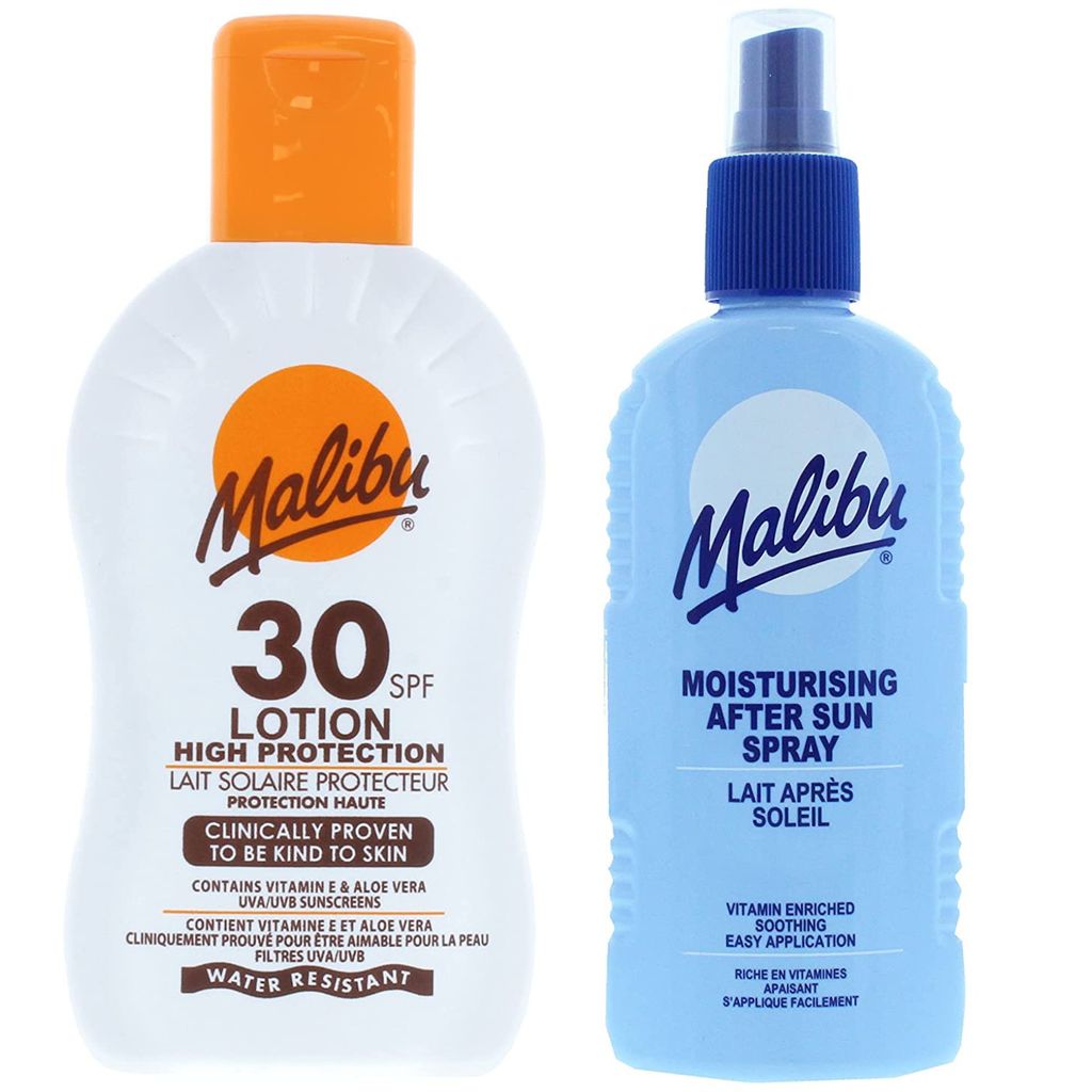 Malibu SPF30 wasserdicht 200 ml Balm + Spray Balsam nach der Bräunung von 200 ml