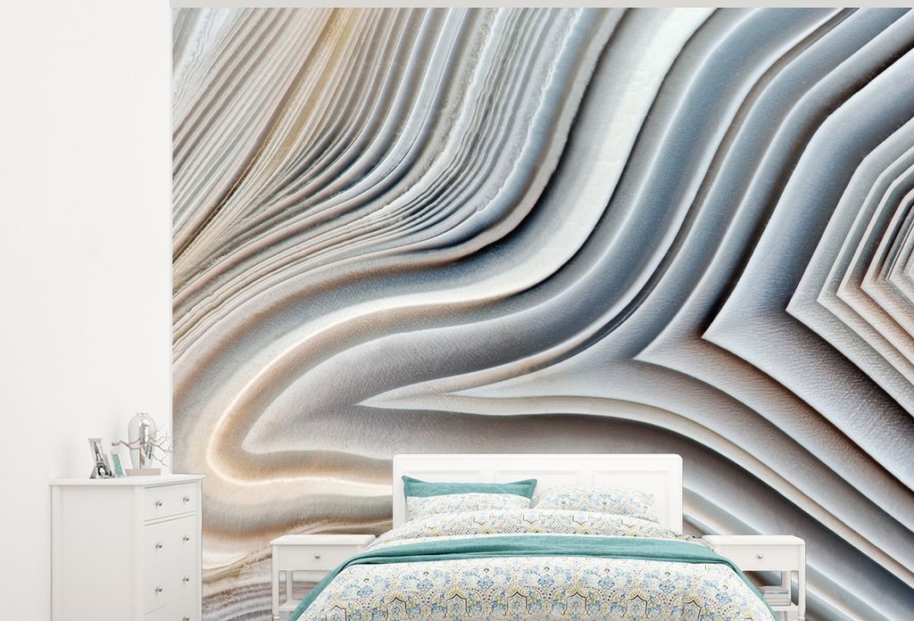MuchoWow Fototapete für Wohnzimmer oder Schlafzimmer Wandtapete Vinyl Motivtapete Marmoroptik - Stein - Linien - Luxus - Marmor - 300x240 cm - F...