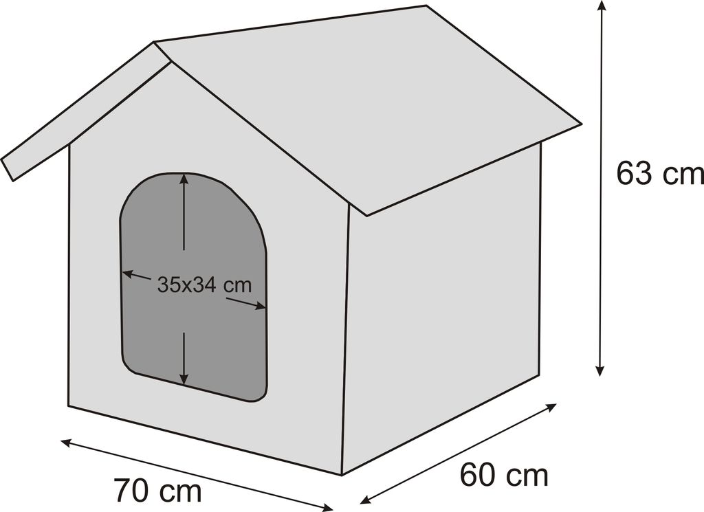 Hobbydog Dog House, Grey With Paws – Small Portable Pet Hut, Waterproof Cordura Fabric