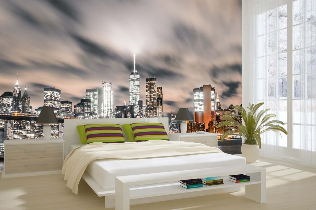 Vlies Fototapete INNENSTADT VON MANHATTAN 375 x 250 cm (inkl. Kleister) - Vlies Tapete, Wandtapete, Wandbilder - Tapete für Wohnzimmer Schlafzimme...