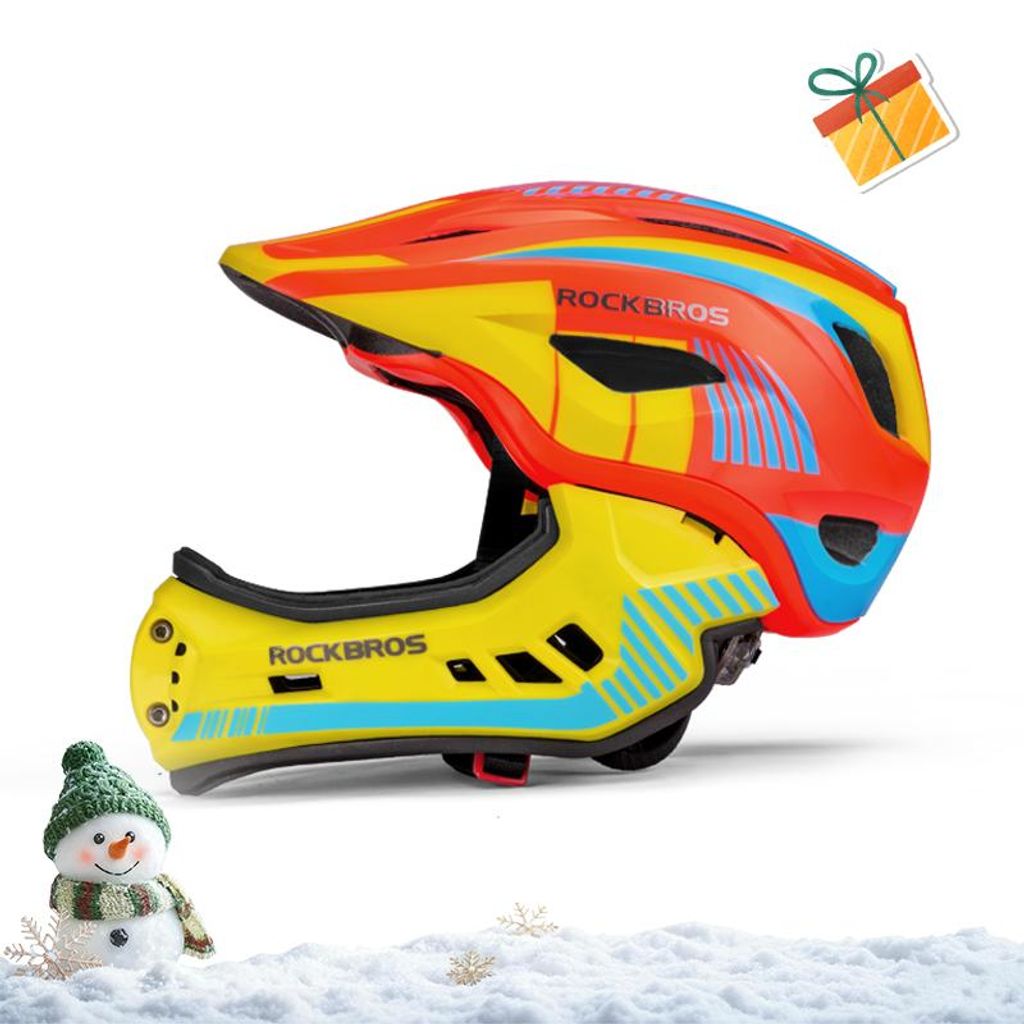 ROCKBROS Fahrrad Kinder Helm Schutzhelm Anti-Schweiß S( 48-52CM) Orange Gelb weihnachtsgeschenke für kinder