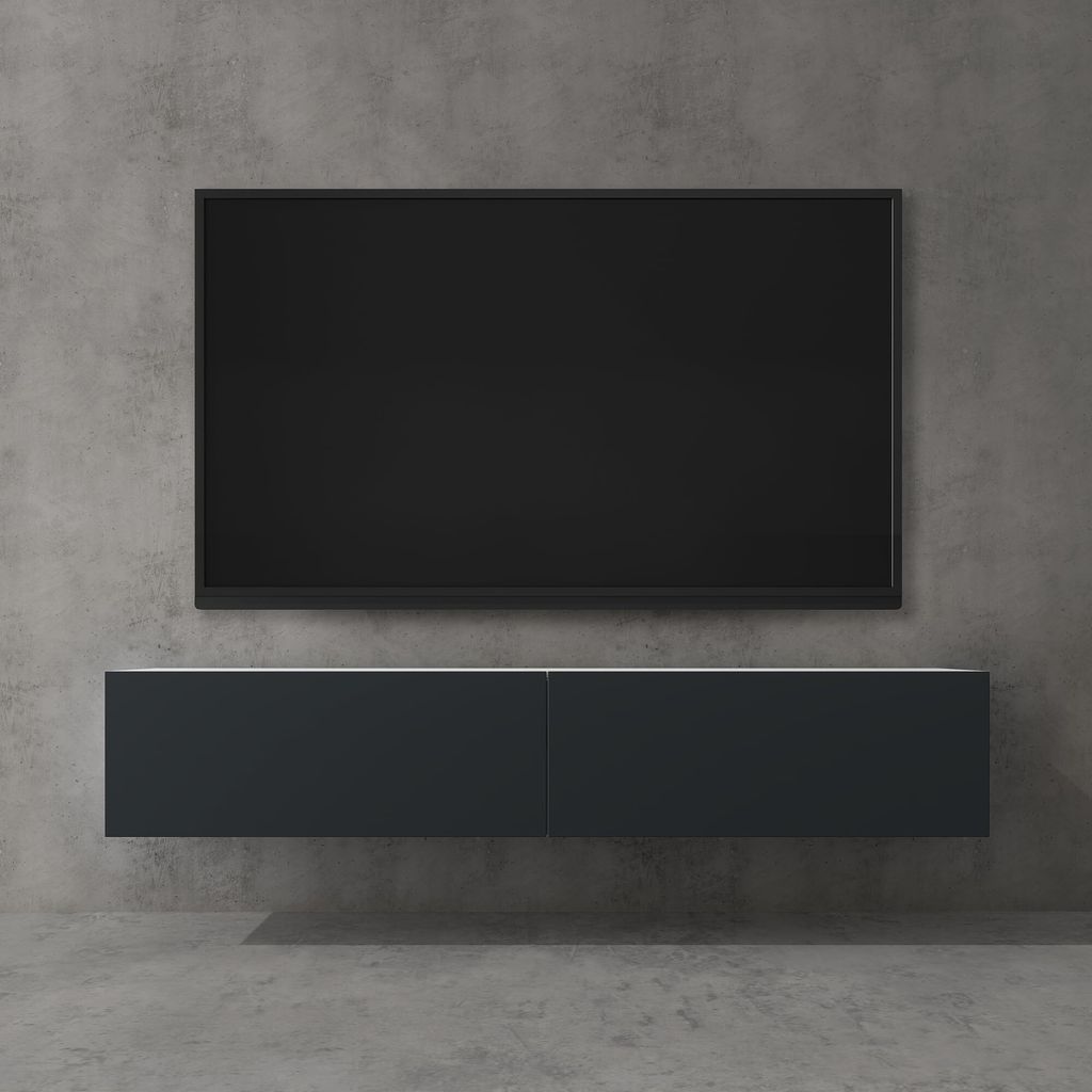 doporro TV Lowboard hängend Fernsehschrank Wohnzimmer | TV-Schrank hängend Fernsehtisch Hängeschrank 160cm Fernsehschrank02