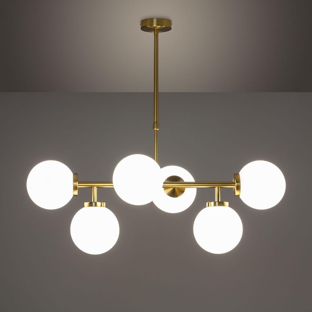 Pendelleuchte Metall und Glas Lautrec Gold Produktbild 4