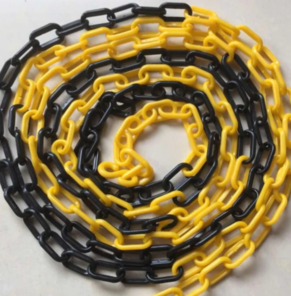 Schake Absperrkette aus Kunststoff 6mm, gelb / schwarz 25m