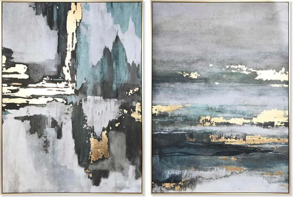 Grand Tableau Abstrait 103x143 cm avec Châssis Épais - Lot de 2 Tableaux