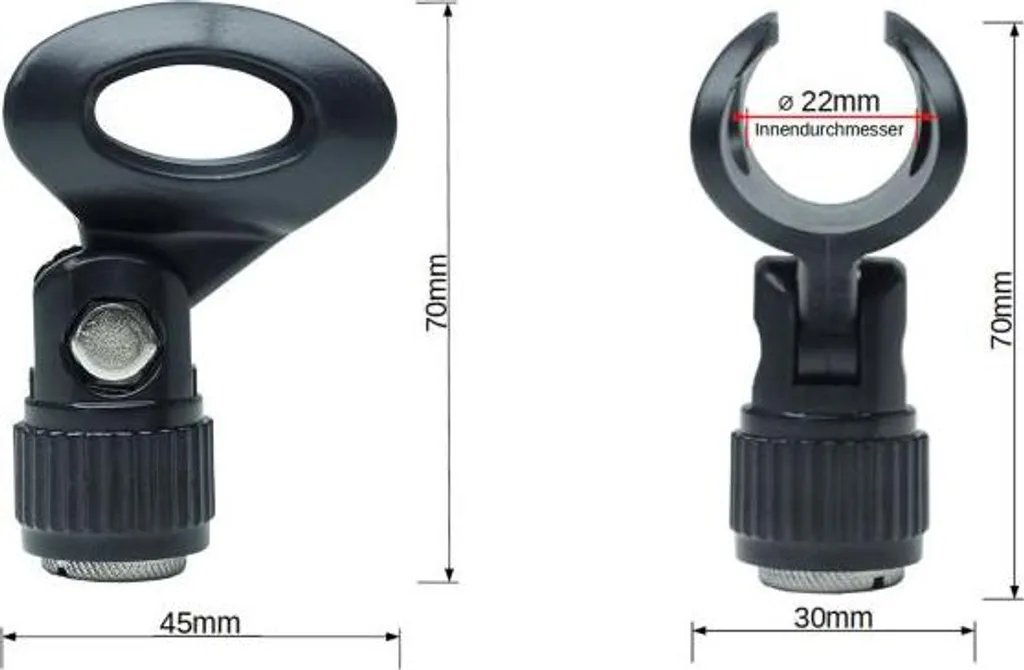 keepdrum MSA023 Morsetto Microfono 22-24mm - Set 2 Pezzi per Aste e Boom - 7
