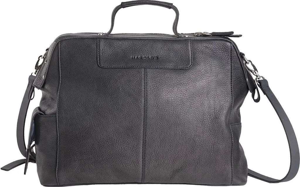 Serviette Harold's Country Framebag en cuir noir - Businessbag authentique
