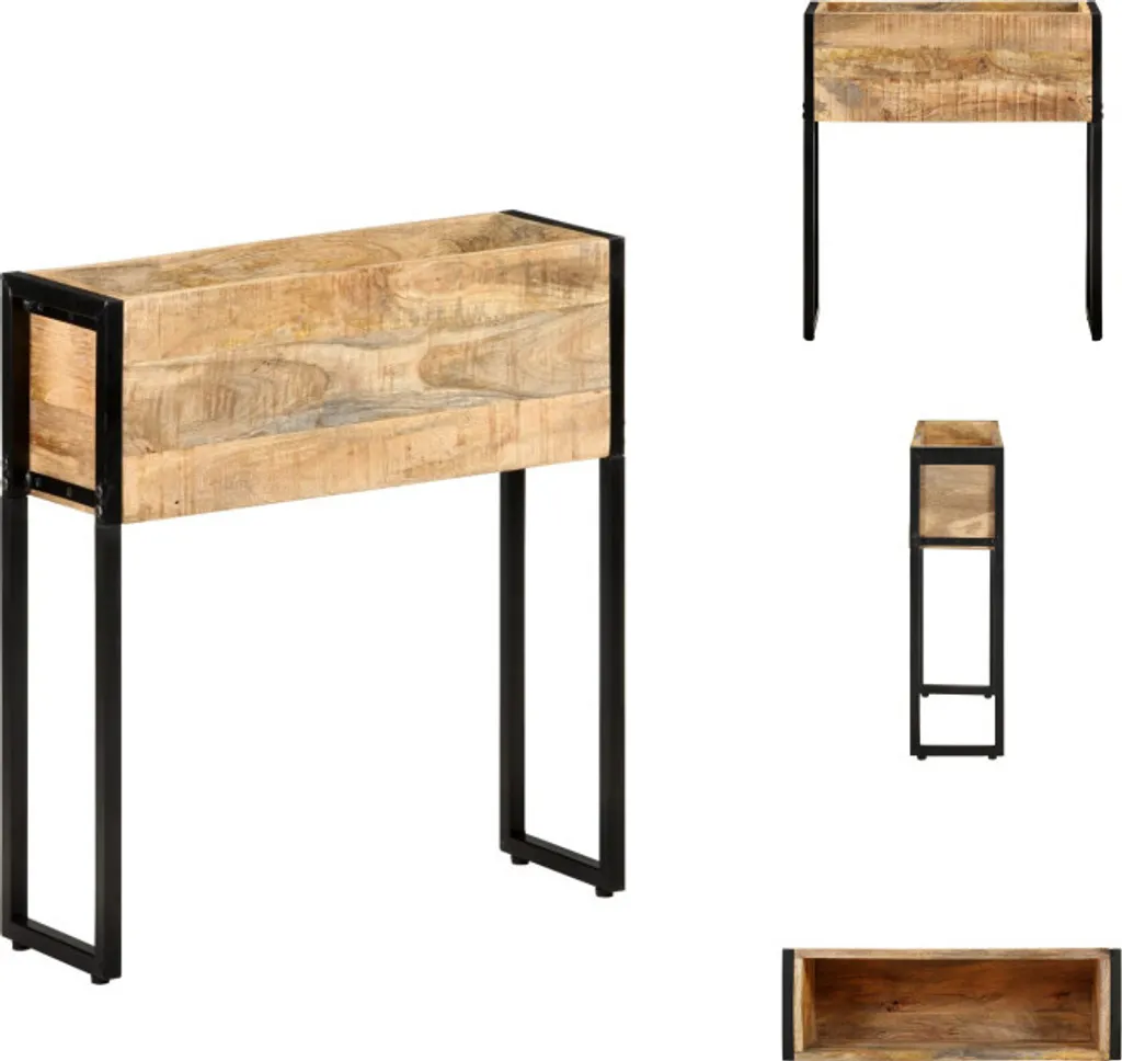 Support de fleurs en bois de manguier 60x20 cm décoratif intérieur