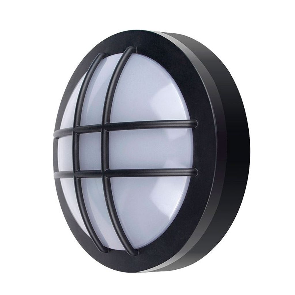 Solight Black LED Decken-/Wandleuchte rund mit Raster 13W IP65 WO753