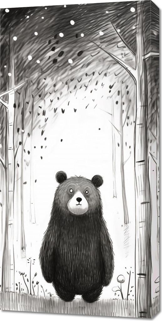 Bild 50x100cm Neugieriger Bär