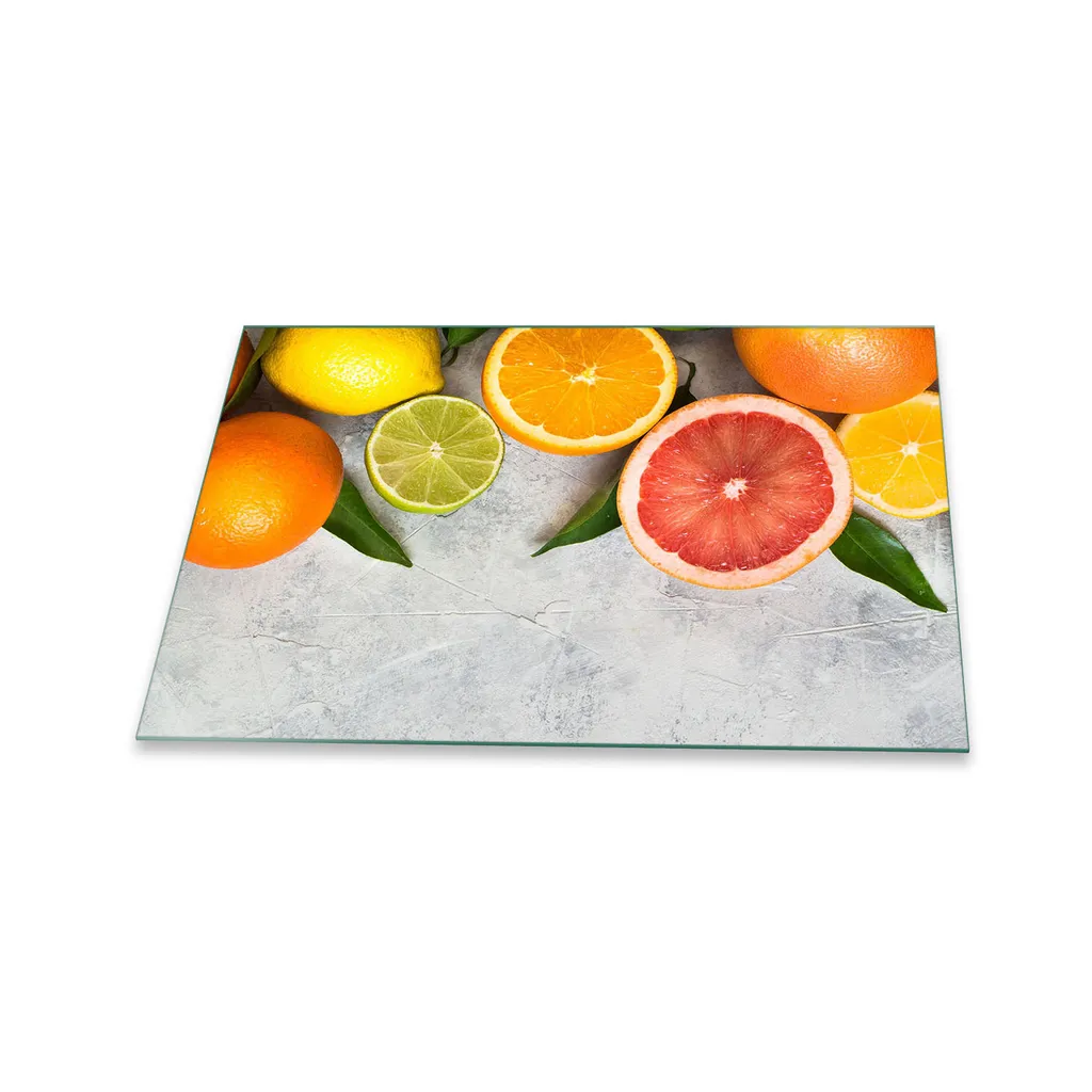 Coprifornelli Vetro 80x52 Giallo Frutta - Trasforma la Cucina