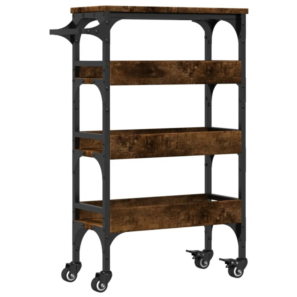 Carrello Cucina 20cm Rovere Affumicato 53x20x76 cm - Organizer Legno