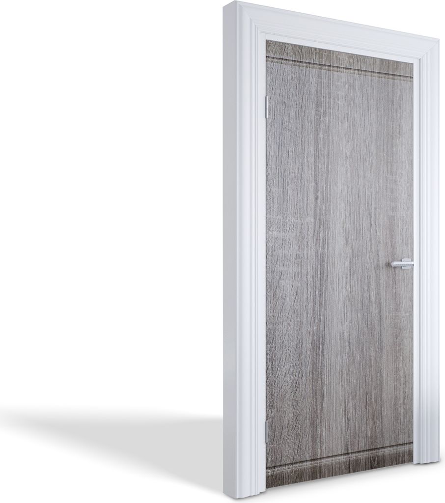 Türfolien Design Selbstklebende Wandsticker Türtapeten - Graue Holzstruktur - 95 x 205 cm