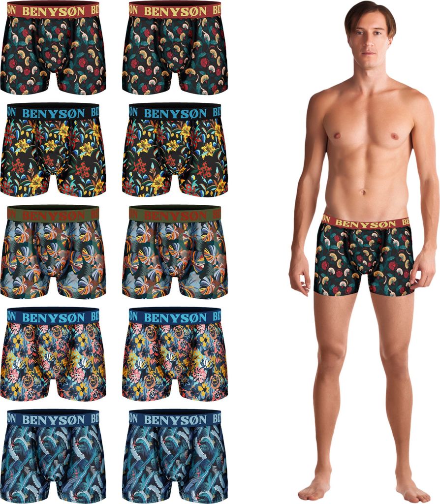 TEXEMP Herren Boxershorts Unterwäsche 5er oder 10er Pack Boxer Shorts Trunks | B275 - L - 10 Stück