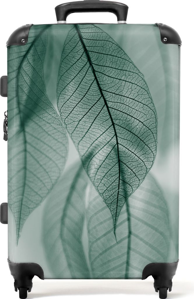 NoBoringSuitcases.com Großer Koffer - Blätter - Grün - Natur - Stilleben - Kombinationsschloss TSA - Hartschalen Trolley 4 Rollen - 72 liter -...