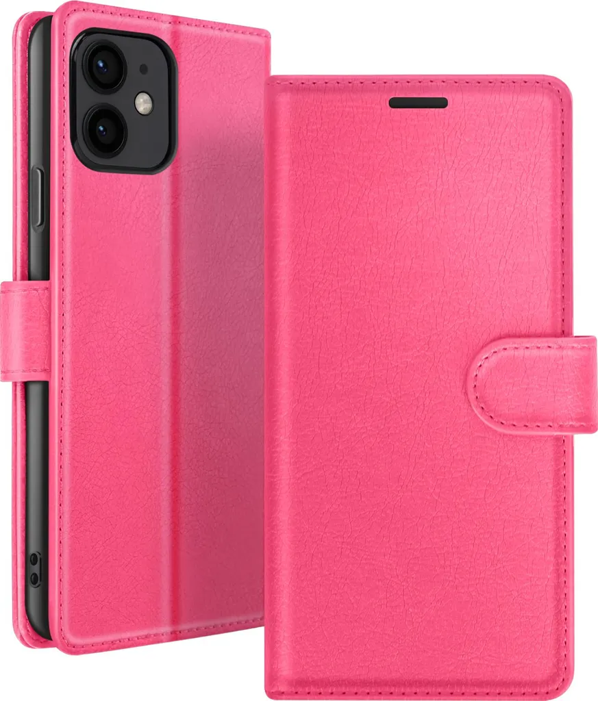 Custodia Zanaé iPhone 12 Mini Rosso Fucsia - Protezione Portafoglio Premium
