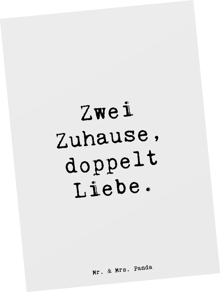 Mr. & Mrs. Panda Postkarte Spruch Trennung von den Eltern - Weiß - Geschenk, doppelt Liebe, Zuversicht, Herausforderungen, Vertrauem, Fotokarte, G...