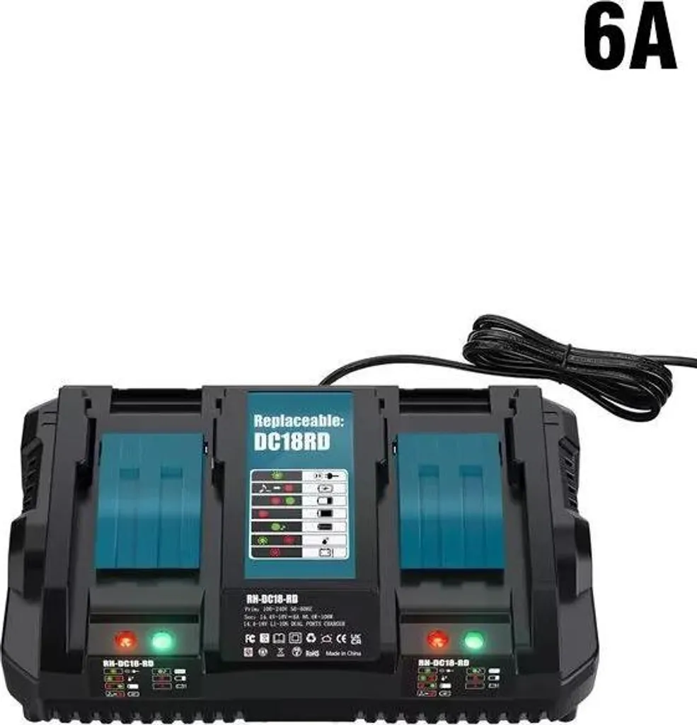 Batterie Rechargeable 6.0Ah Haute Capacité avec Chargeur Rapide 6A