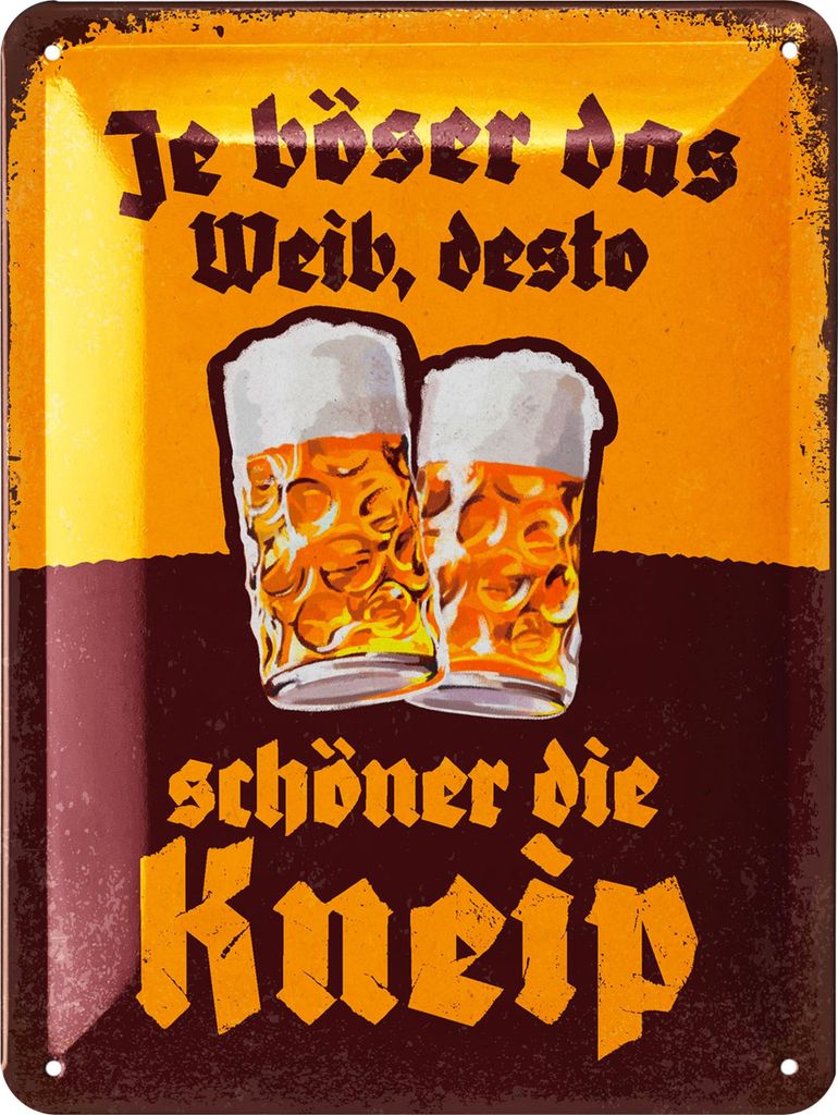 LANOLU Blechschilder retro Bier Bar Deko, Metallschilder mit Spruch für Partyraum, Küche, Bardeko, Cocktail Schild als Geschenk 15x20cm