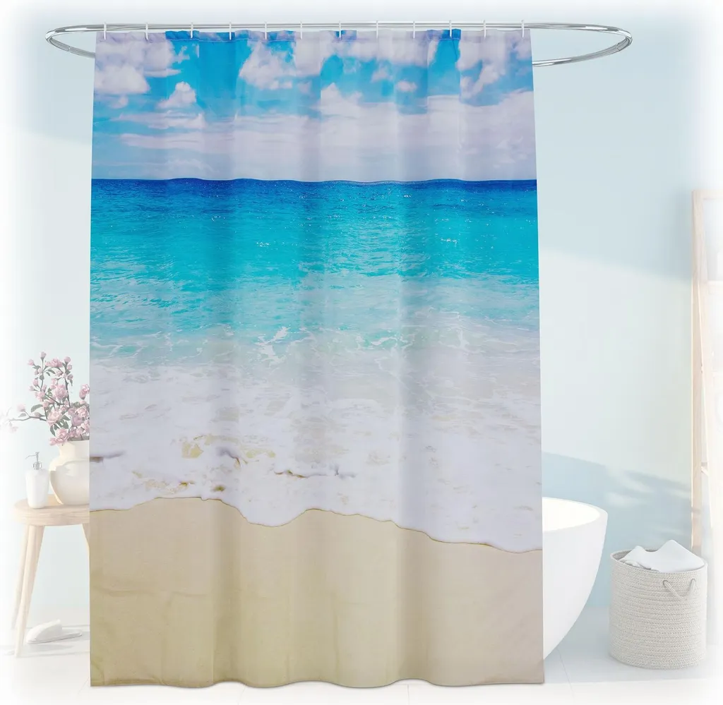 Tenda Doccia 180x200 Fantasia Moderna: Impermeabile e Lavabile Premium