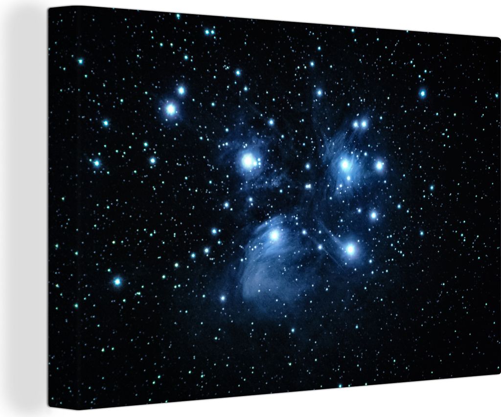 MuchoWow - Leinwandbilder - Universum - Planeten - Sterne - Jungen - Mädchen - Kinder, Wandbild, Wanddeko Bilder Wohnzimmer, 90x60 cm